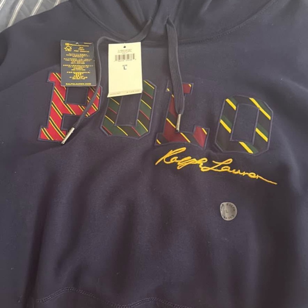 Ralph Lauren Dark Blue Sweatshirt with Colorful Logo